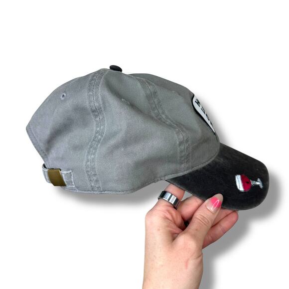 Hats Amore LLC NWOT Hold On Let Me Overthink This Gray Adjustable Baseball Hat - Picture 3 of 7